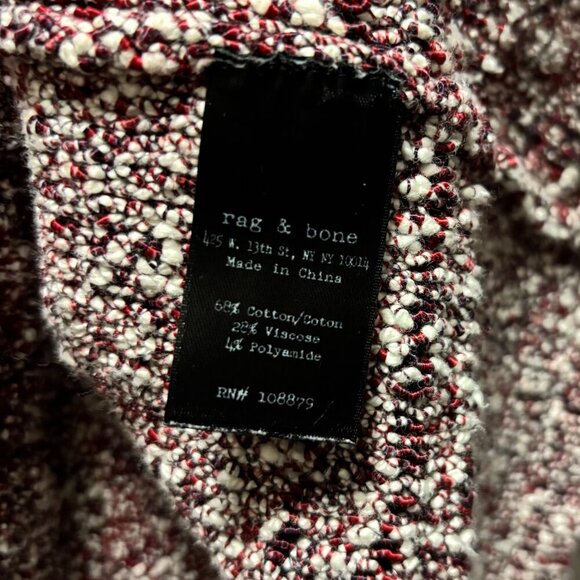 Rag & Bone Womens Tweed Knit Sweater Long Sleeve Medium Red - Picture 6 of 6